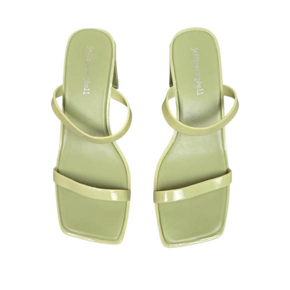 Jeffrey Campbell Womens Jamm Green Square Toe Jelly Sandals Size 7 - Picture 2 of 8